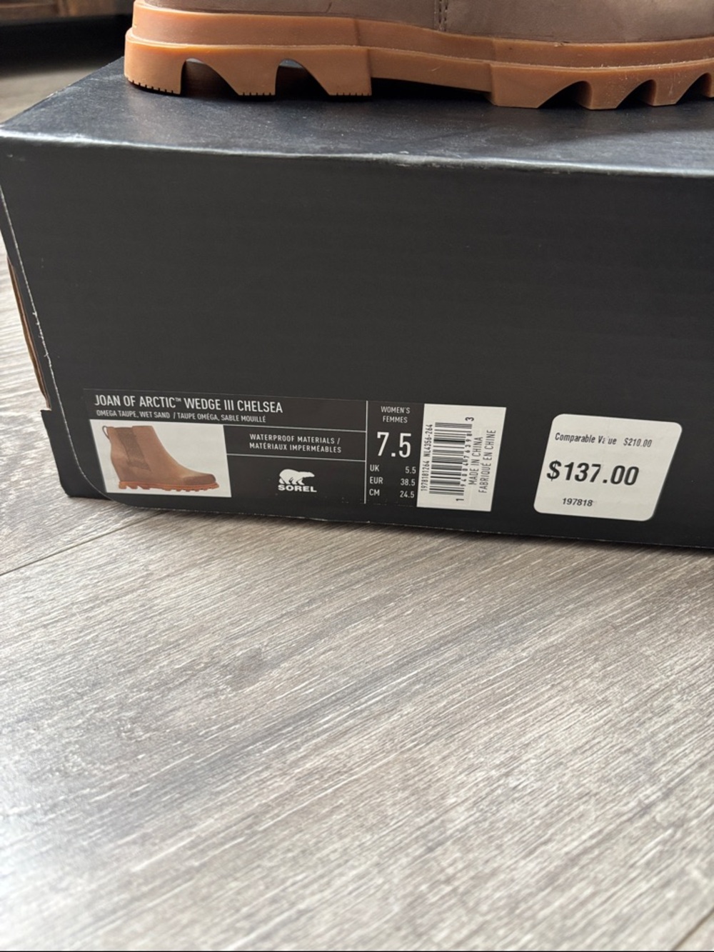 Joan of Artic Wedge III Chelsea omega Taupe/wet sand, 7.5 - Picture 2 of 6